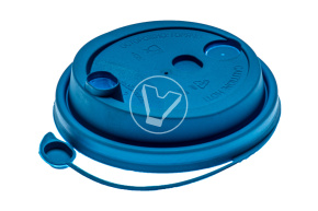 Lid with plug, blue matte, d 80 mm