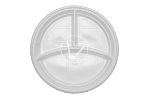 Flat plate, with three sections, diameter 205 mm, StirolPlast