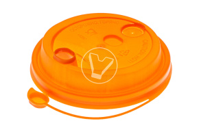 Крышка с клапаном и заглушкой, оранжевая матовая, d 80 мм