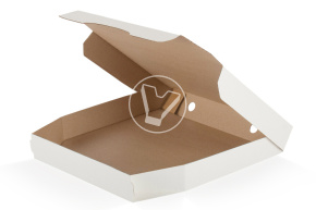 Коробка для пиццы, 250*250*40 мм, гофро, белая