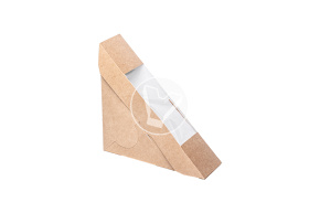 Sandwich packaging Sandwich 40, 130*130*40 mm, triangular, craft, DoECO