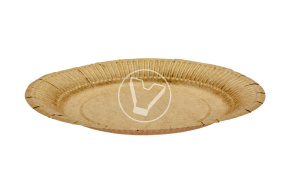 Flat paper plate, Kraft, diameter 230 mm, Kraft