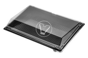 Sushi bottom SpK-24, black, 235*162*30 mm, Stirolplast