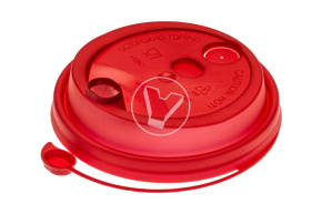 Lid with plug, red matte, d 80 mm