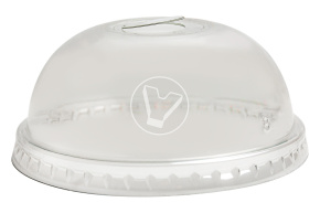 Plastic cup dome lid, with hole, diameter 92 mm, Cyclyc