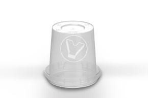 Bucket 155 ml, d 69 mm, with white handle, transparent