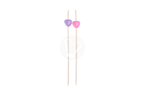 Bamboo skewer "Heart", colorful, 12cm