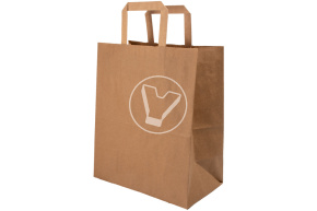 Пакет с плоскими ручками, крафт, 240*140*280 мм