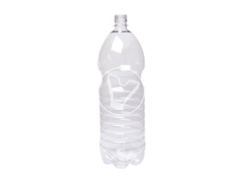 Narrow neck bottle, without cap, transparent, 2000 ml