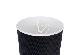 Glass 350 ml, double-layer, corrugated for hot, black