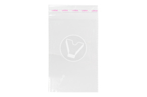 Transparent bag with adhesive tape, 10*15 cm, 25 microns