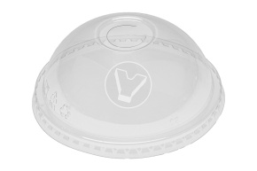 Plastic cup dome lid, with hole, diameter 98 mm, Cyclyc