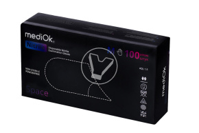 Перчатки ЧЕРНЫЕ нитриловые, неопудренные, размер M, 100шт/уп