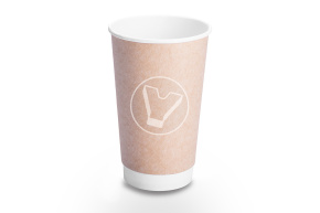 Cтакан бумажный 400 мл, крафт, двухслойный, d 90 мм