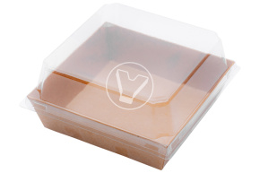 Paper container for sandwich, 100*100*65 mm, with lid, craft