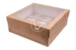 Packaging for muffins ECOMUF 9, 9 compartments, 250*250*100 mm