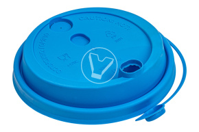 Lid with plug, blue matte, d 90 mm