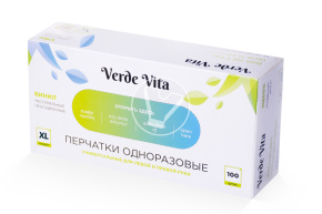 Vinyl gloves, transparent, size XL, Verde Vita