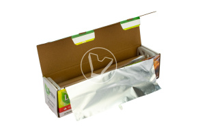 Foil in a case with a built-in knife, width 30 cm, 55 m, 18 microns