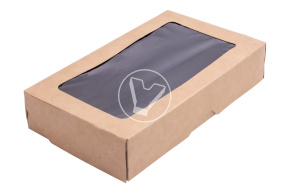 Ланч-бокс самосборный OneBox, 1000 мл, крафт, изнутри черный