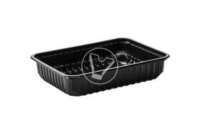 Container 500 ml, 179*132*34.4 mm, black, Cyclyc