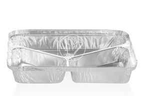 Aluminum container C3, with 3 sections, 225*170*42 mm, Lamina