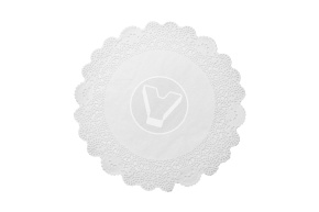 Салфетка с ажурным краем, круглая, d 200 мм, белая, 250 шт/уп, Deco