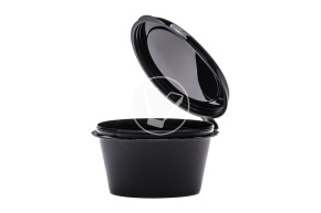 Sauce bowl with combined lid, black, 30 ml