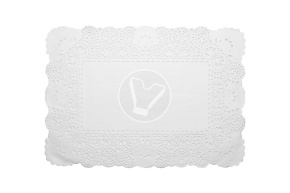 Paper lace doilies, rectangular, 250*350 mm, white, 250 pcs/pack, Deco