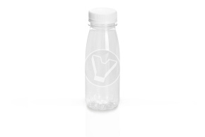 Square bottle with a wide neck, without cap, transparent, 200 ml