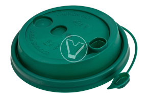 Lid with plug, matte green, d 80 mm