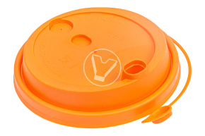 Крышка с клапаном и заглушкой, оранжевая матовая, d 90 мм