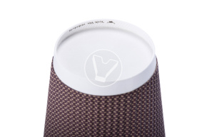 Glass 400 ml, double-layer, corrugated for hot, brown