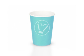 Paper cup, 250 ml, single-layer, turquoise Verde Vita
