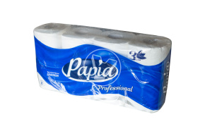 Туалетная бумага " Papia"  3 слоя /140 листов/ 8 рулона в уп
