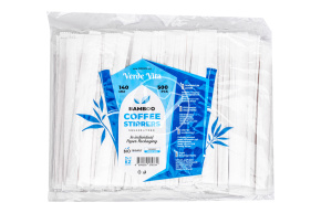 Размешиватель бамбуковый, с квадратным концом, в инд. упаковке, 140*4,5*1,3 мм, 500 шт/уп