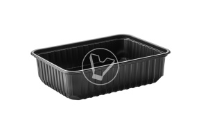 Container 750 ml, 179*132*51.8 mm, black, Cyclyc