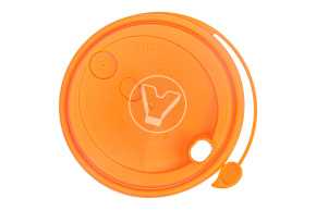 Крышка с клапаном и заглушкой, оранжевая матовая, d 90 мм