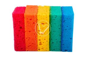 Губка кухонная крупнопористая Color Plus, 5 шт/уп, Мистер Бульк