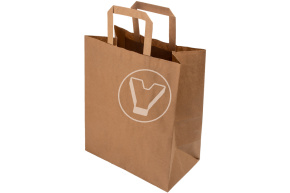 Bag with flat handles, kraft, 240*140*280 mm