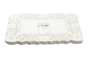 Paper lace doilies, rectangular, 250*350 mm, white, 250 pcs/pack, Deco