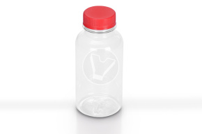 Round bottle with wide neck without lid, 300ml, transparent
