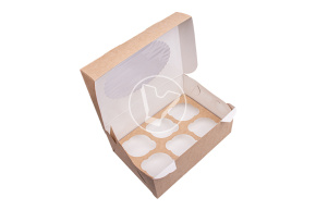 Packaging for muffins ECOMUF 6, 6 compartments, 250*170*100 mm