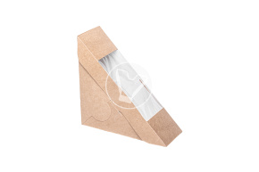 Sandwich packaging Sandwich 50, 130*130*50 mm, craft, triangular, DoECO