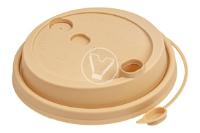 Крышка с клапаном и заглушкой, крафт матовая, d 90 мм