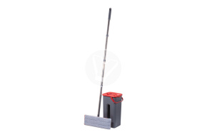 Flat mop with bucket 4 l, 2 compartments