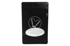 Пакет металлизированный дой-пак с замком зип-лок, 135*225 мм (40+40), 140 мкм, черный, матовый с окном