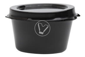Sauce bowl with combined lid, black, 30 ml