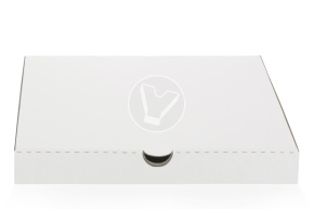 Pizza box, 330*330*40 mm, corrugated, white