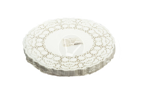 Салфетка с ажурным краем, круглая, d 260 мм, белая, 250 шт/уп, Deco